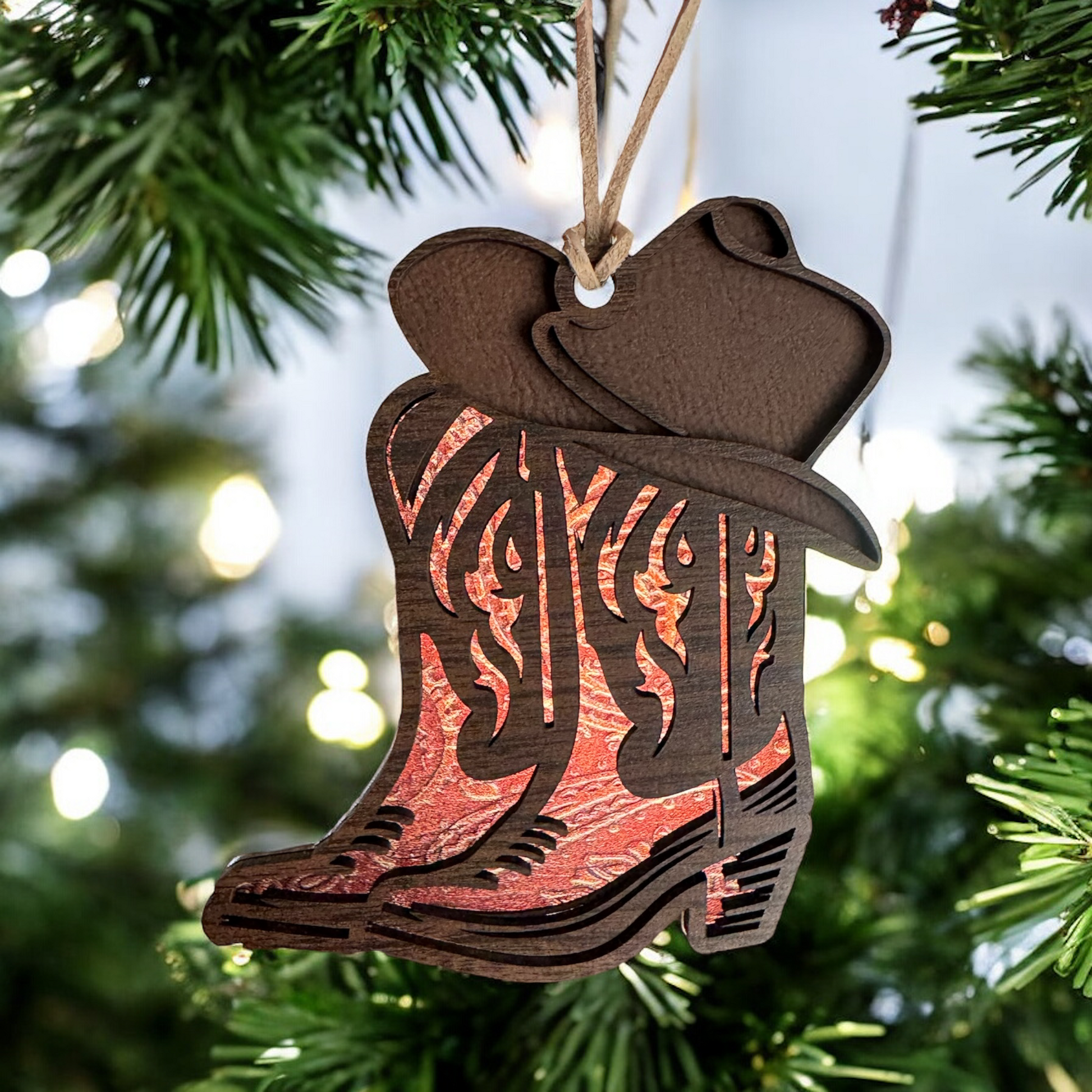 Cowboy Boots ‘N Hat Handmade Ornament