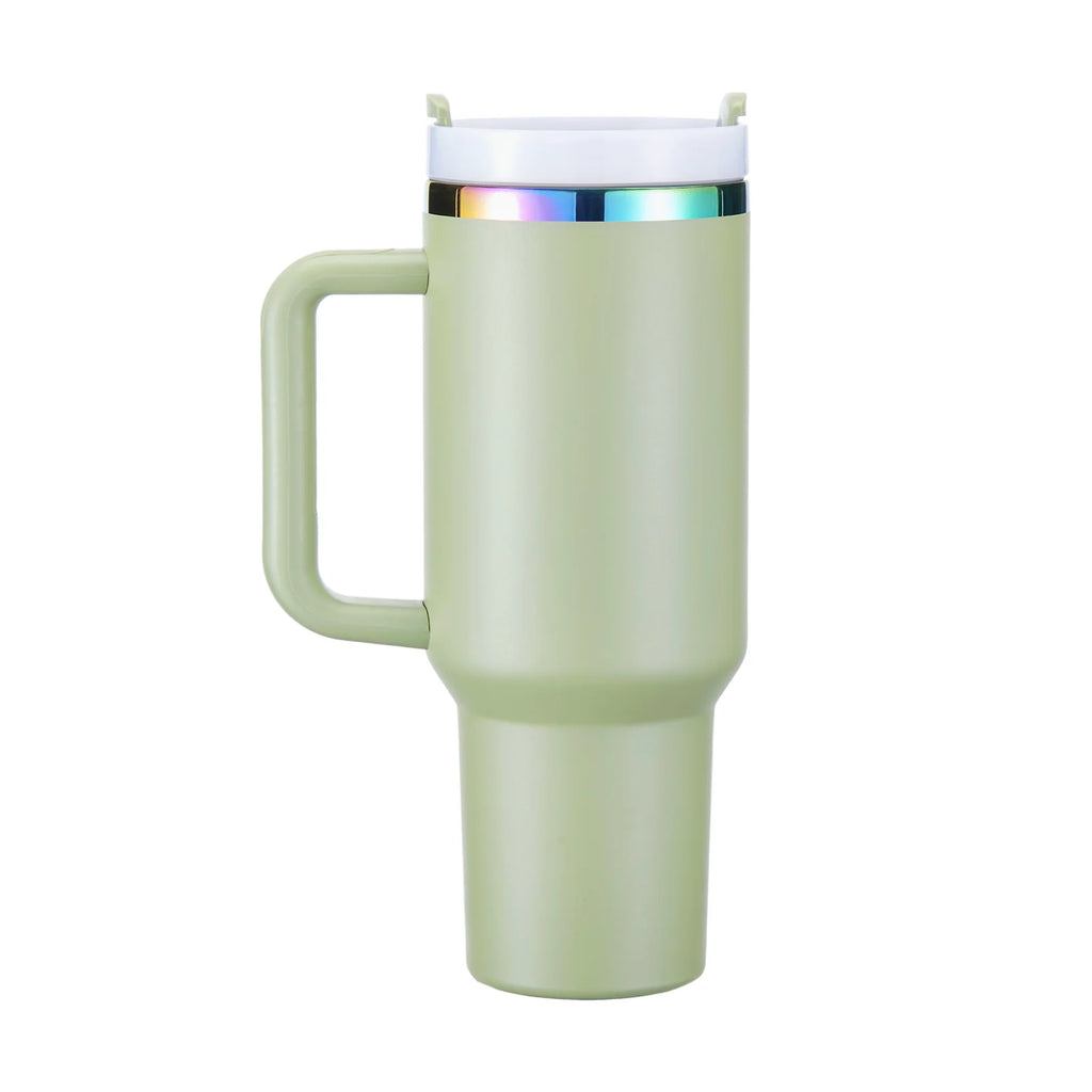 40oz Engraved Bookshelf Tumbler with Handle – Stainless Steel Insulated Cup