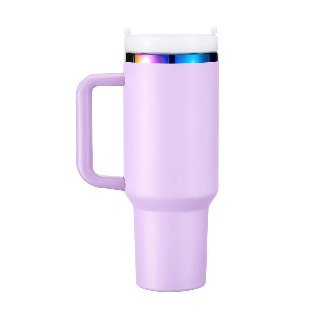 40oz Engraved Bookshelf Tumbler with Handle – Stainless Steel Insulated Cup