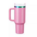 40oz Engraved Bookshelf Tumbler with Handle – Stainless Steel Insulated Cup