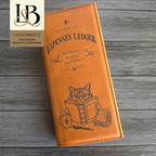 Custom engraved tally book cover in premium leatherette with personalized design