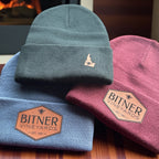 Custom Beanies with Engraved Leatherette Patch
