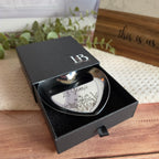 Silver gold and rose gold heart trinket dishes with polished finishes