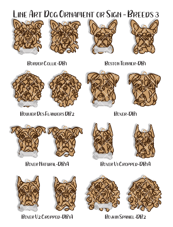 Personalized Dog Portrait - Wood Line Art Decor - 96 Breeds with Optional Name Bone or Winged Paw