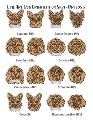 Personalized Dog Portrait - Wood Line Art Decor - 96 Breeds with Optional Name Bone or Winged Paw