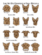 Personalized Dog Portrait - Wood Line Art Decor - 96 Breeds with Optional Name Bone or Winged Paw