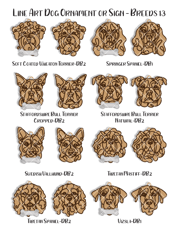 Personalized Dog Portrait - Wood Line Art Decor - 96 Breeds with Optional Name Bone or Winged Paw