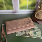 Personalized Wristlet Wallet | Custom Engraved Leatherette RFID Wallet
