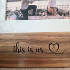 Personalized Marble & Acacia Wood Picture Frame | 5x7