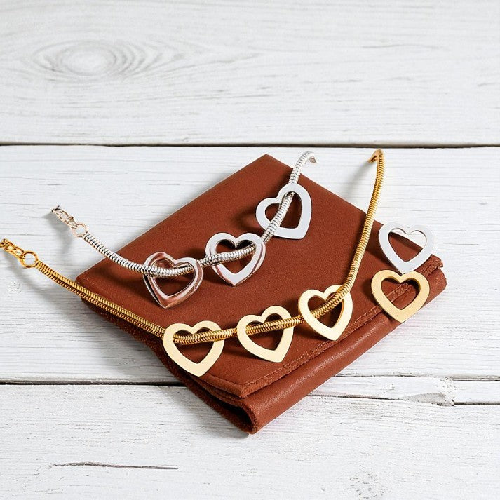 Custom Engraved 3-Heart Bracelet