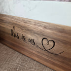 Personalized Marble & Acacia Wood Picture Frame | 5x7