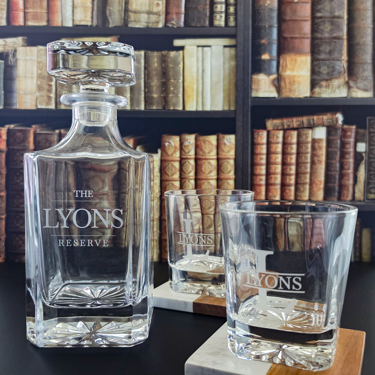 Personalized Whiskey Decanter Set | Custom Engraved Gift Set