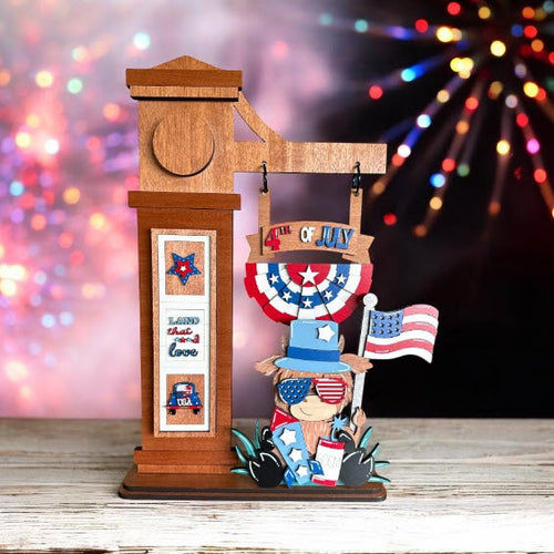 4th of July Highland Cow Interchangeable Sign Set for Wooden Post