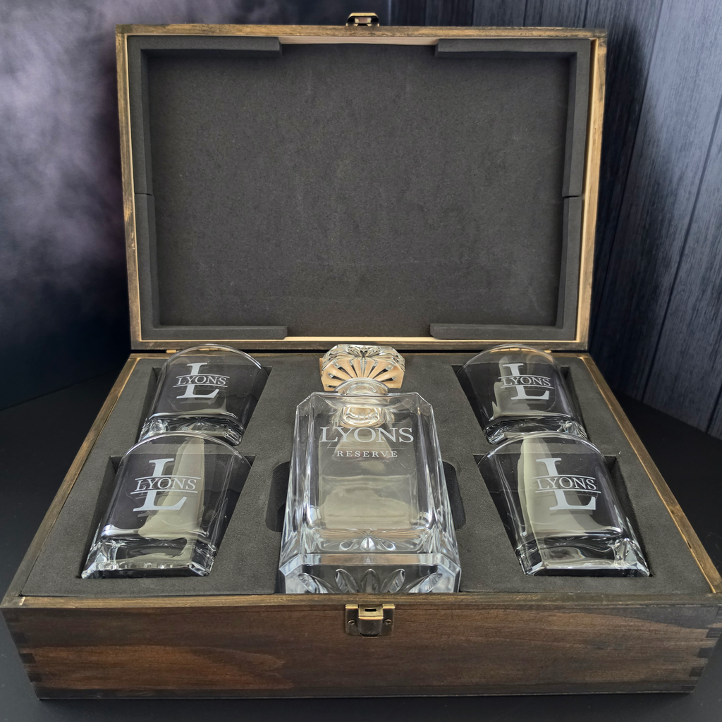 Personalized Whiskey Decanter Set | Custom Engraved Gift Set