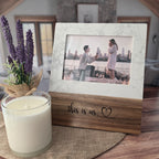 Personalized Marble & Acacia Wood Picture Frame | 5x7