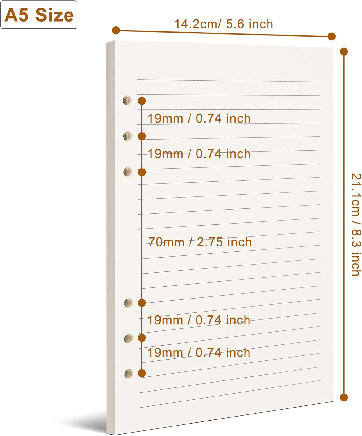 Custom engraved A5 Lined Diary Refill Pack for Custom Wood Diaries Journal by Laser & Build Boutique