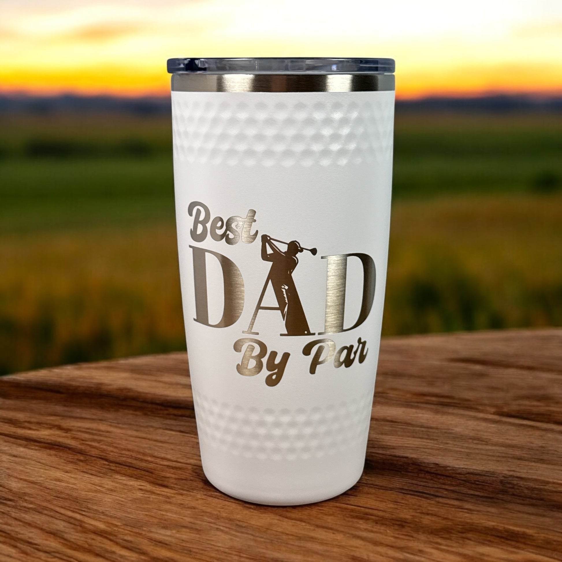 Best Dad by Par Golf Tumbler – 20 oz Engraved Golf Tumbler