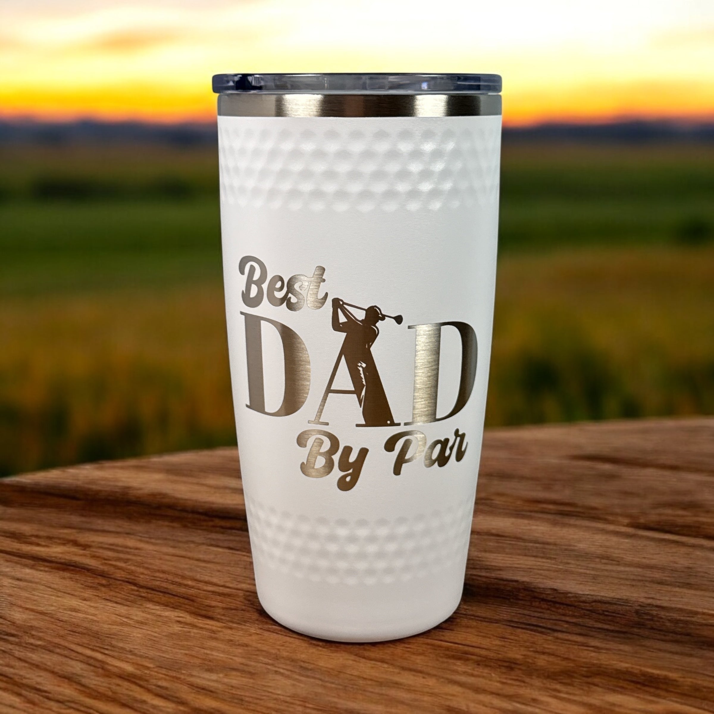 Best Dad by Par Golf Tumbler – 20 oz Engraved Golf Tumbler