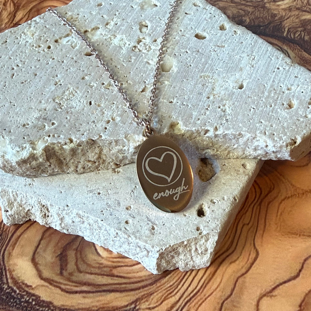 Custom Engraved Oval Pendant Necklace