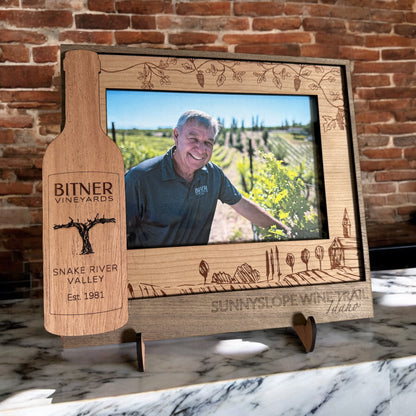 Custom Laser-Engraved Photo Frame and Stand