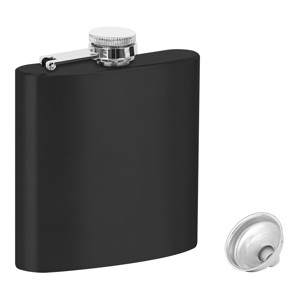 Custom Engraved Matte Black Stainless Steel Flask