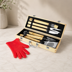 bbq tool set including spatula tongs fork knife and skewers