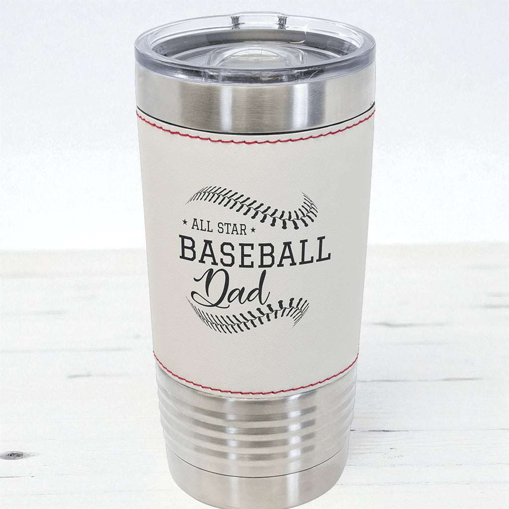Custom Engraved Sports Tumblers | Leatherette Football, Baseball, Soccer & More