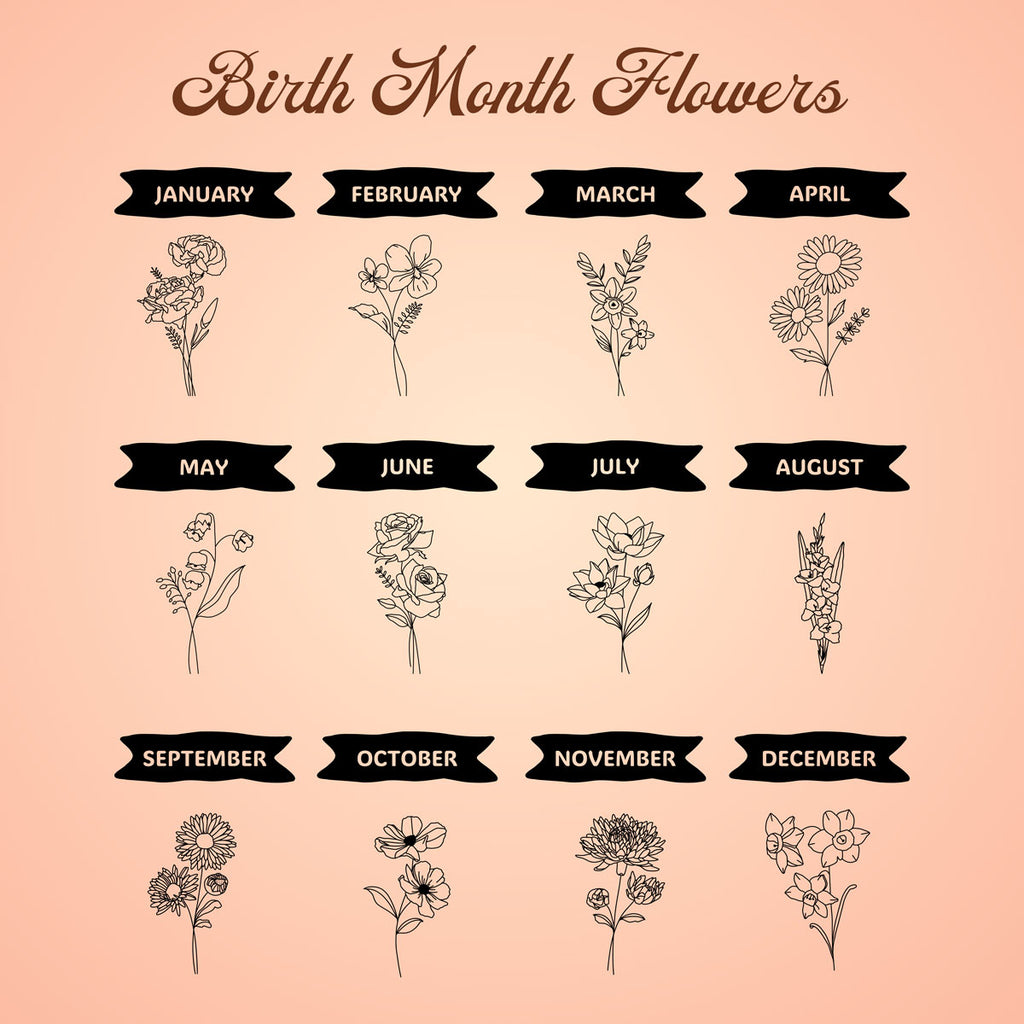 Personalized Birth Flower Journal – Custom Name Leatherette Notebook