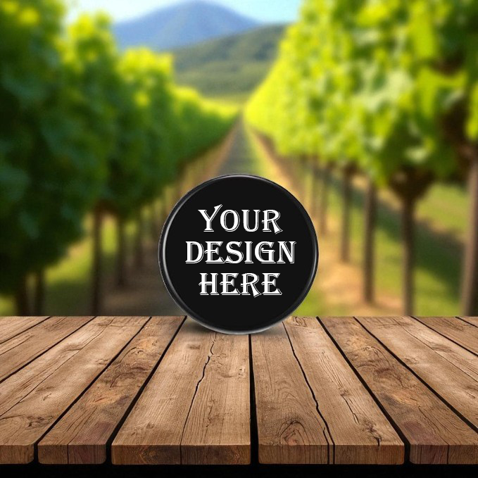 Personalized Wooden Wine Bottle Stoppers – Natural, Black, or Pink
