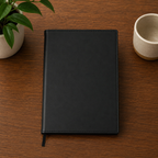 custom notebook with black Laserette cover