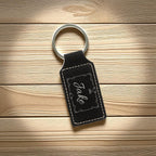 Custom Engraved Leatherette Keychains