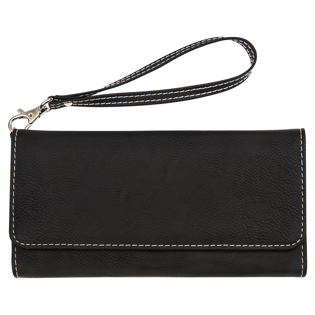 Personalized Wristlet Wallet | Custom Engraved Leatherette RFID Wallet