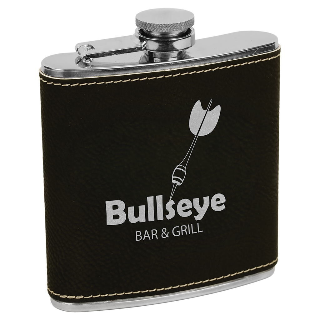 Personalized Leatherette Flask – Custom Monogram or Full Name Engraving