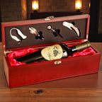 Custom Engraved Rosewood Wine Gift Box with Tools