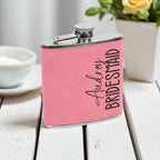 Custom Bridal Party Flask – Personalized Bridesmaid & Maid of Honor Gift, 6oz Leatherette