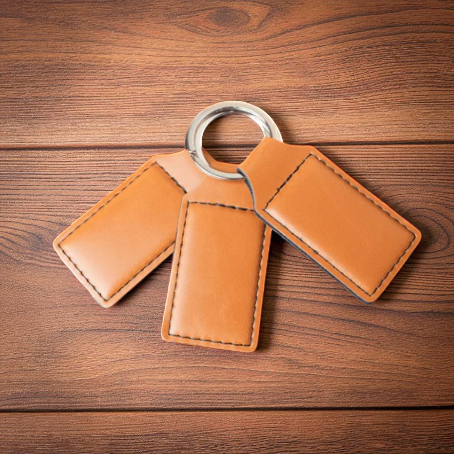 Custom Engraved Leatherette Keychains