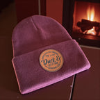 Beanies with Snarky Engraved Leatherette Patch