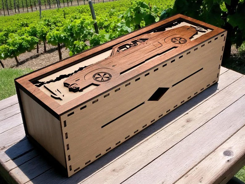 Elegant Laser-Cut Wooden Wine Gift Boxes