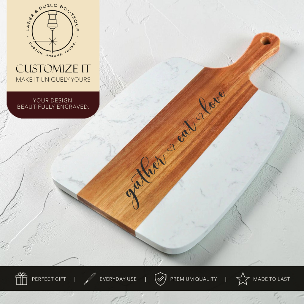 Charcuterie Board Set | Personalized Marble & Acacia