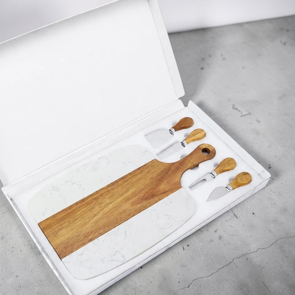 Charcuterie Board Set | Personalized Marble & Acacia