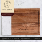 Personalized Charcuterie Board | Marble & Acacia Wood