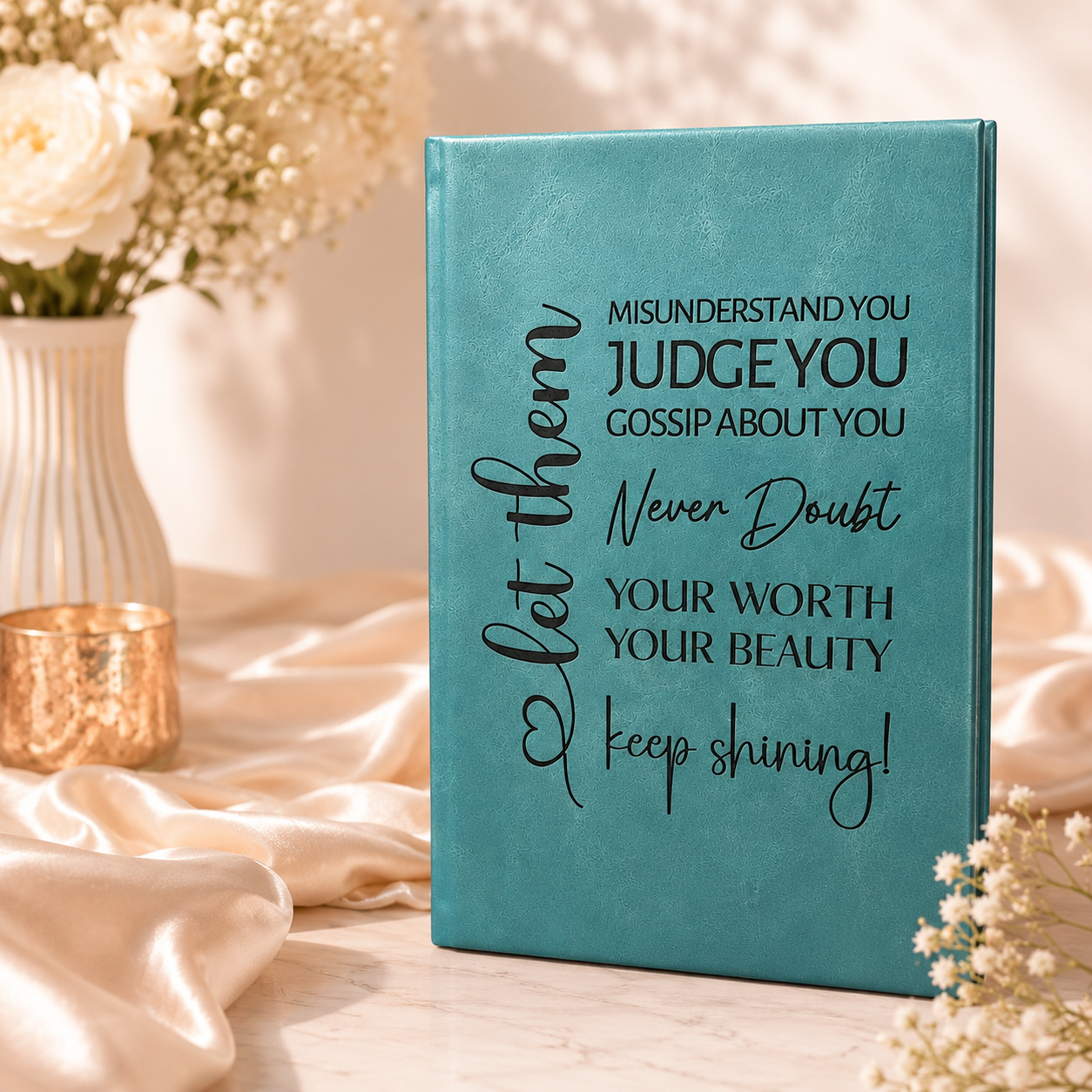 Engraved Leatherette Journal - “Let Them"