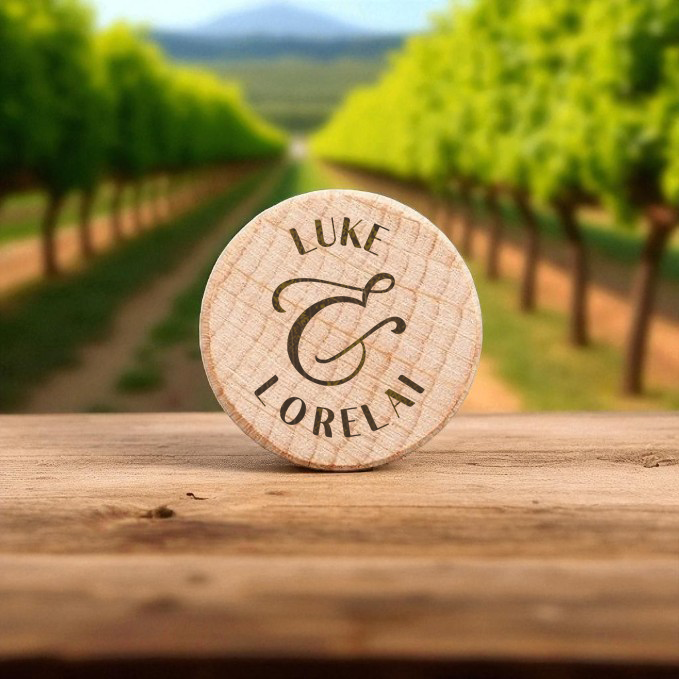 Personalized Wooden Wine Bottle Stoppers – Natural, Black, or Pink