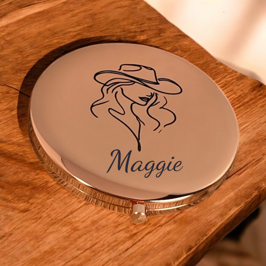 Personalized Cowgirl Compact Mirror