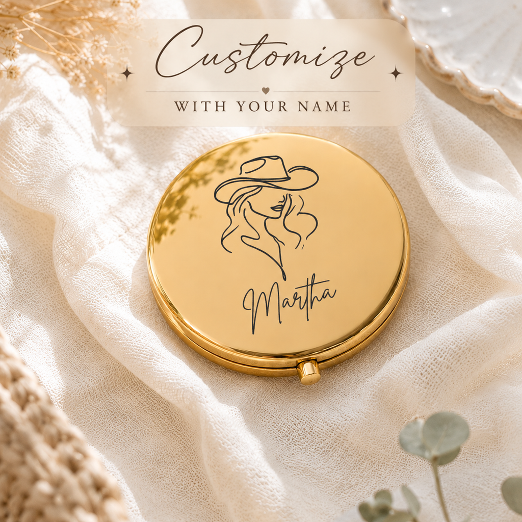 Personalized Cowgirl Compact Mirror