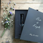Engraved crystal wedding champagne flutes set