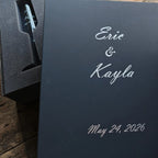 Custom wedding champagne flutes with names and date