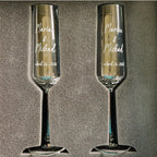 Personalized wedding champagne flutes gift set for weddings