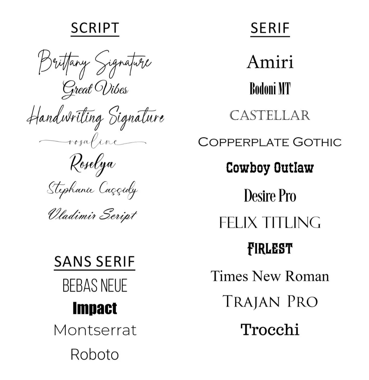 custom coasters font options for personalized engraving