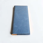  Indigo leatherette tally book cover with black engraving